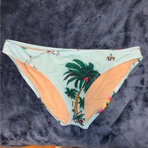 J. Crew Tropical Print Bikini Bottom - Light Blue and Green
